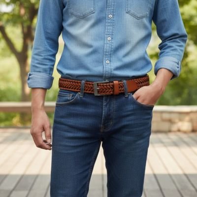 Ceinture tressée homme​ 