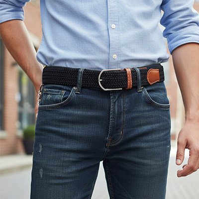 Ceinture tressée homme 