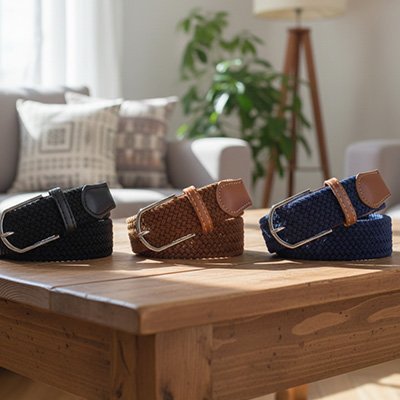 Ceinture tressée homme 