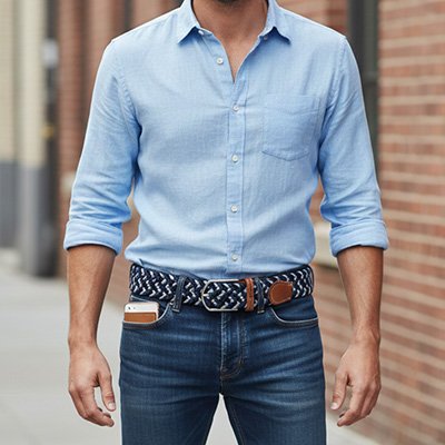 Ceinture tressée homme 