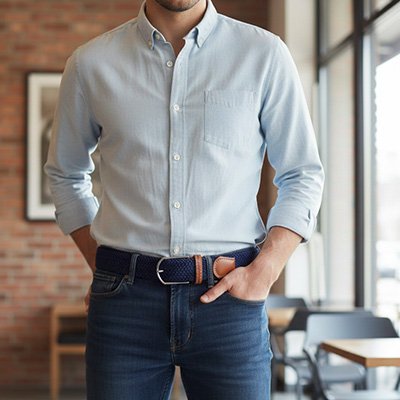 Ceinture tressée homme 