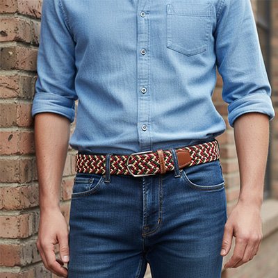 Ceinture tressée homme 